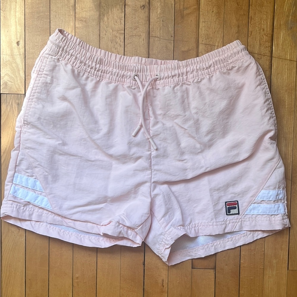Fila Pink Athletic Shorts Lightweight Elastic Waist